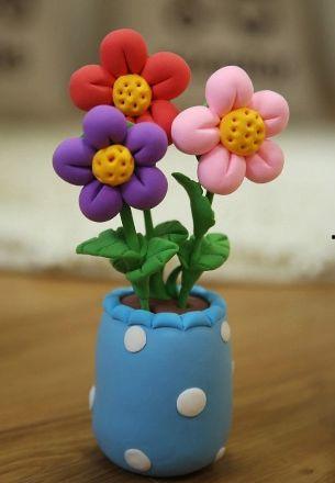 粘土教程网红摆件花,跟随网红教程，打造粘土花摆件艺术小品